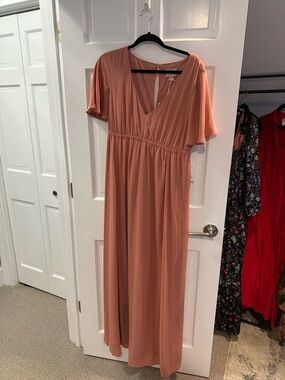 Show Me Your MuMu Dusty Rose V-Neck Maxi Dress